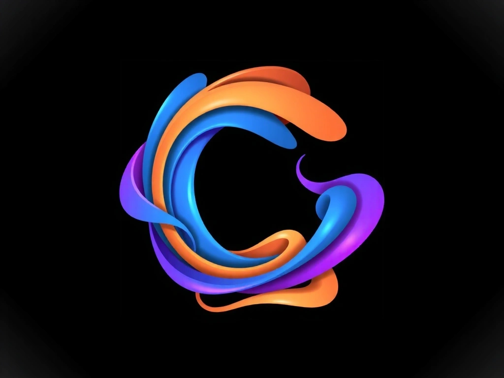 Creative abstract illustration of copyright symbol with flowing lines and colors